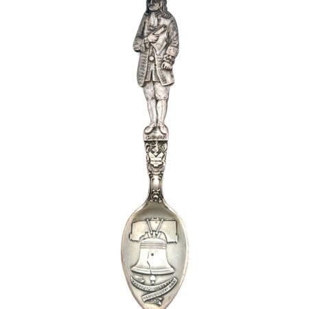 Shephard Mfg. Co. Sterling Silver WM Penn & Liberty Bell Souvenir Spoon, 19.3g