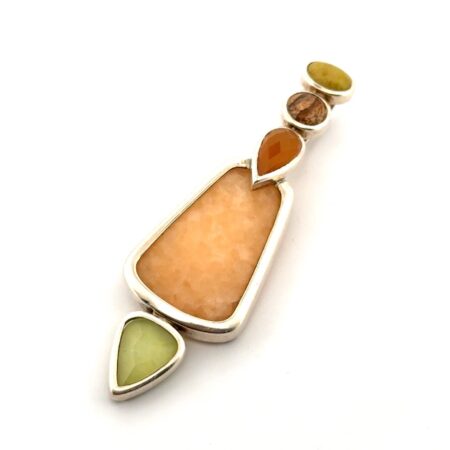 Whitney Kelly 925 Sterling Silver Multi-Stone Inline Pendant 11g