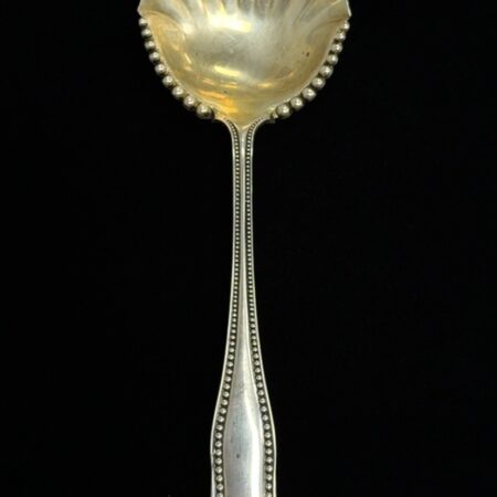 JB & SK Knowles 925 Sterling Silver Lexington Gold Wash Berry Spoon, 7”, 40.6g