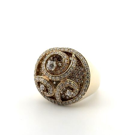 Size: 8.25 Sonia B. 925 Sterling Silver Gold Vermeil CZ Cluster Swirl Ring 16.8g
