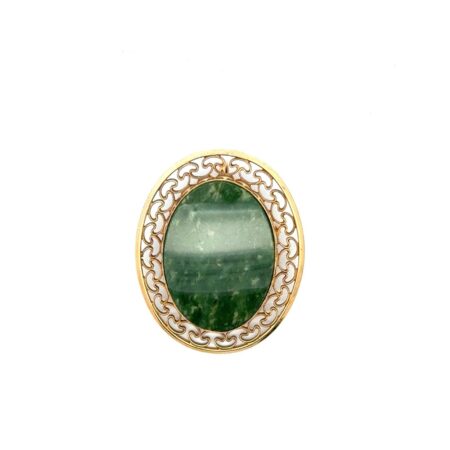 Vintage Winard 12k Gold Filled Jade Brooch/Pin, Filigree Brooch