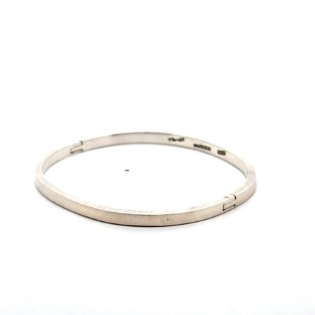 7” Taxco TL-17 925 Sterling Silver Hinged Bangle Bracelet, 17.1g