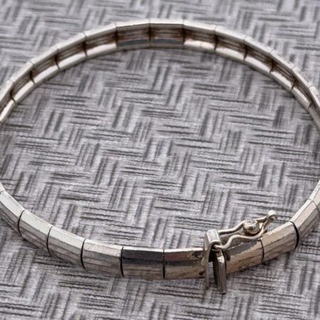 Vintage Milor 7.5” 925 Sterling Silver Omega/Panel Link Bracelet, 13.0g