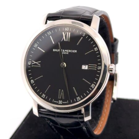 38mm Baume & Mercier Classima 65735 Swiss Made Quartz Black Dial Wristwatch