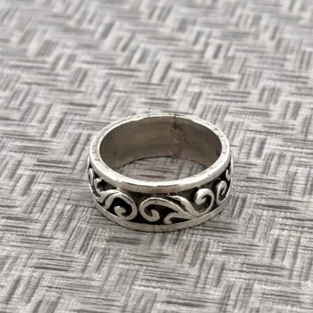 Size: 6.5 VRS 925 Sterling Silver Swirl Band Ring 5.8g