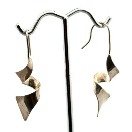 925 Sterling Silver Cork Screw Dangle Earrings, 2.0g