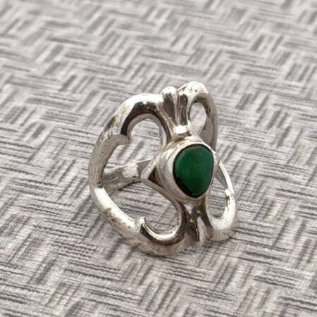 Size-5.5 925 Sterling Silver Turquoise Ring, 4.5 Grams
