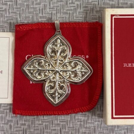 Reed & Barton ‘84 Sterling Silver Annual Christmas Ornament Box/Paper/Card 14.7g