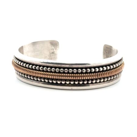 Daniel Mike 6.5” Sterling Silver 12k GF Navajo Cuff Bracelet 15.5mm 63 Grams