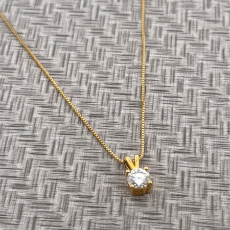 18-20” BBJ Gold Vermeil 925 Sterling Silver CZ Pendant Box Chain Necklace 3.8g