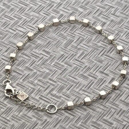 Silpada 925 Sterling Silver 8” Venice Cube Bead Bracelet B3006 4.0 Grams