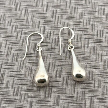 925 Sterling Silver Teardrop Shaped Dangle Earrings 2.6g