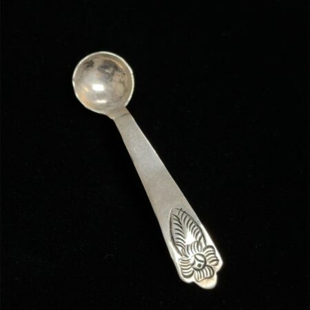 925 Sterling Silver Mexican Salt Spoon By Sanborns With Flower 2.4 Grams 2.25”
