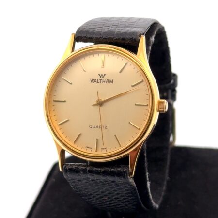 Vintage 31mm Waltham Quartz Gold-Tone Stainless Steel Wristwatch Working