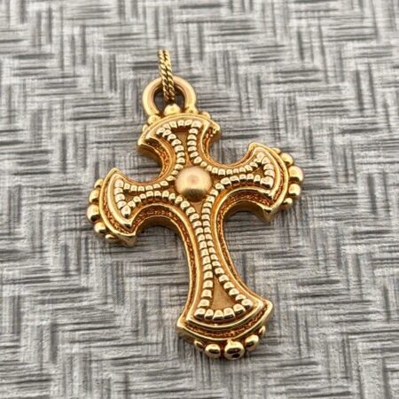 Milor Italy 14k Yellow Gold Ornate Hollow Cross Pendant 3.2g