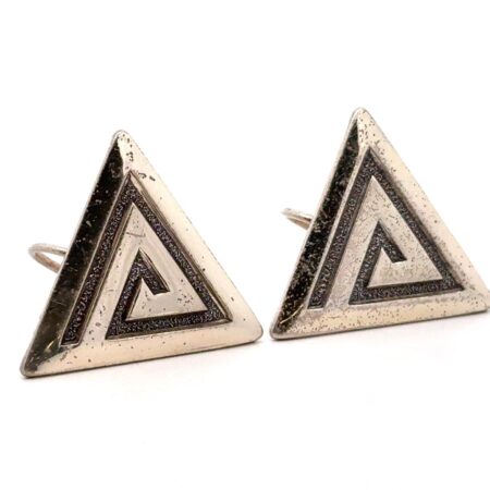 Vintage Mid Century Modern Sterling Silver Triangle Screw Back Earrings 7.6 Gram