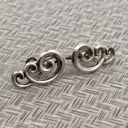 Vintage Sterling Silver Scrollwork Screw Back Earrings 4.9 Grams