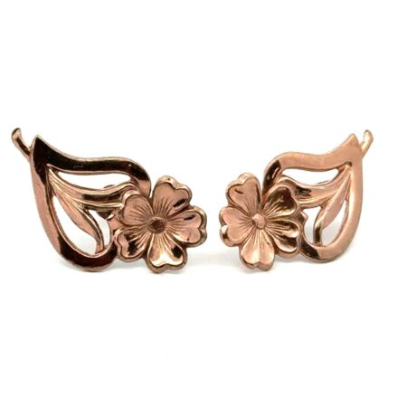 Silverman Bros. 925 Rose Gold Vermeil Floral Screwback Earrings 3.5 Grams