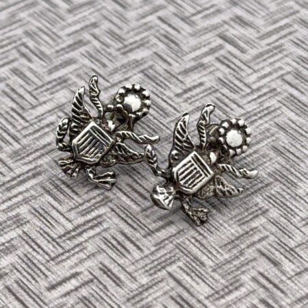 US Army 925 Sterling Silver Sweetheart Earrings 3.9g