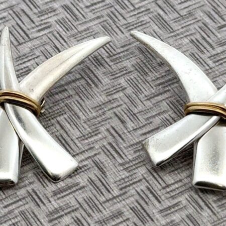 Taxco Mexico Modernist 925 Sterling Silver Clip On Earrings 15.3 Grams