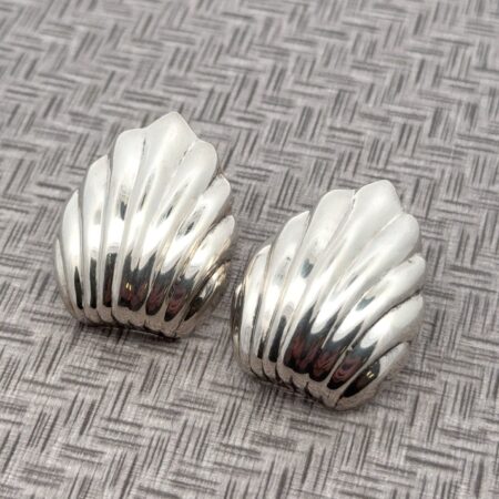 925 Sterling Silver Sea Shell Earrings 10.2 Grams