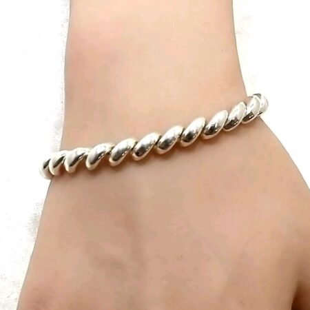 925 Sterling Silver San Marco 7.25" Tennis Bracelet With Safety Clasp 16.4 Grams