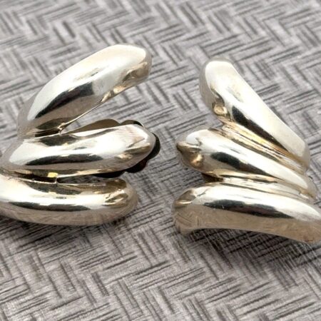 Mexico MM-44 925 Sterling Silver Modernist Clip On Earrings 22.1 Grams