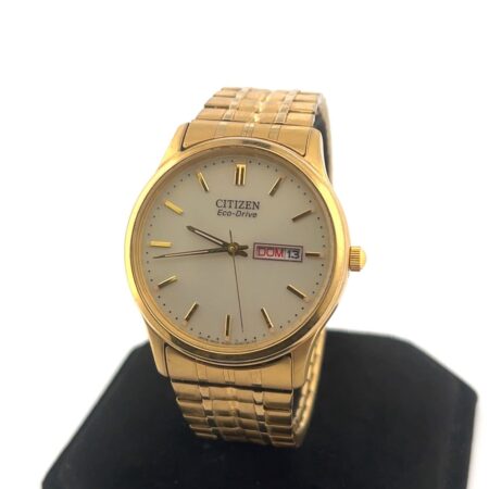 Citizen Eco-Drive Day Date Solar Gold Tone 36mm Watch