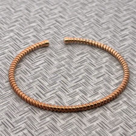 6.5” 925 Gold Vermeil Italy Rose Gold Vermeil Cuff Bracelet 5.9 Grams