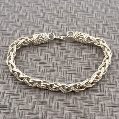 7” 925 Sterling Silver Braided Byzantine Style Bracelet 21.1g