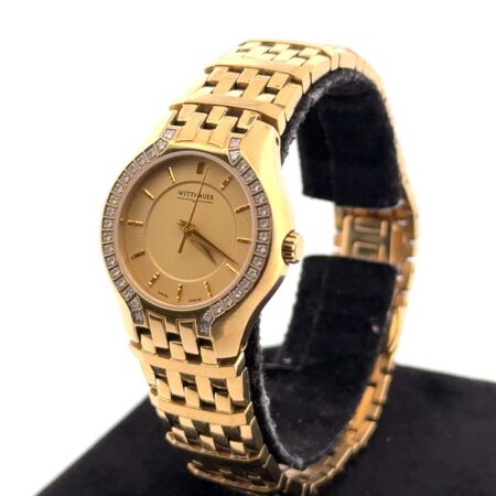27mm Ladies Wittnauer Laureate Diamond Bezel 12R038 Swiss Made Wristwatch