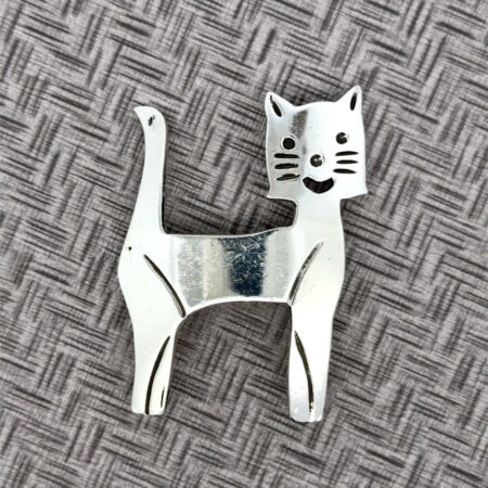 Vintage Sterling Silver Cat Pin/Brooch 12.8 Grams