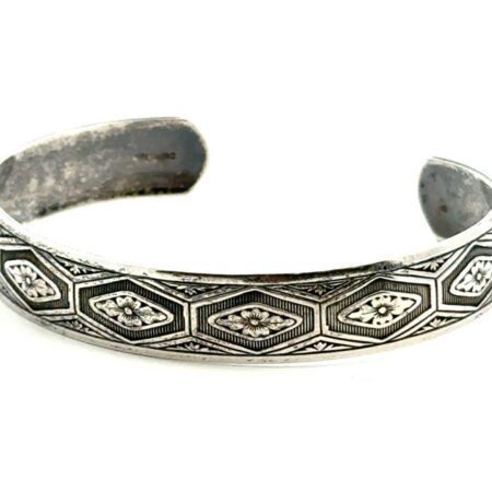 6.5” 925 Sterling Silver Southwestern 11.2mm Cuff Bracelet 13.4 Grams