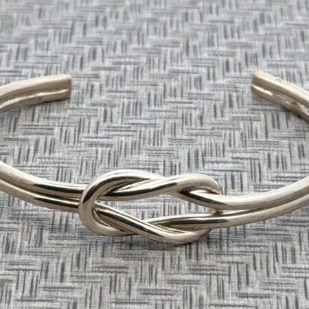 Mexican 7.5” 925 Sterling Silver Cuff Love Knot Bracelet 19.9 Grams