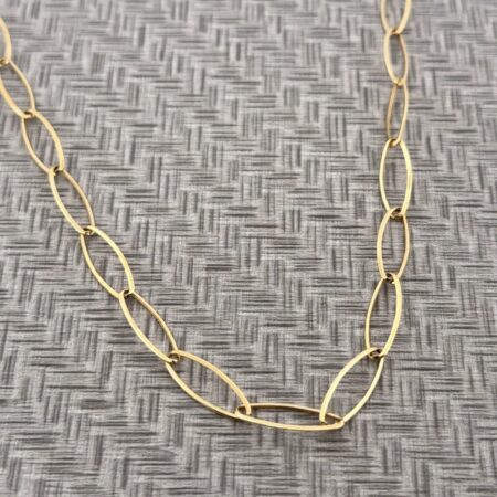 22” Danecraft Italy Gold Vermeil 925 Sterling Silver Paperclip Necklace 5.9g