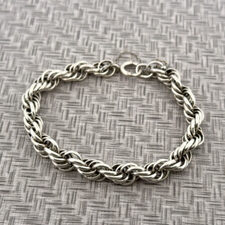 8” Vintage 925 Sterling Silver Twisted Rope Bracelet 23.4g