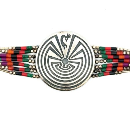 Kabana Jewelry Kokopelli Labyrinth Sterling Silver Talisman Gemstone Bracelet