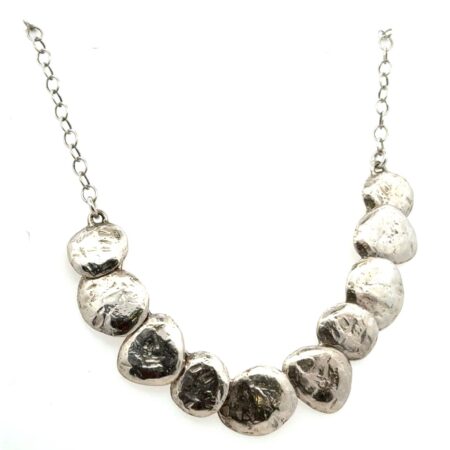Silpada 18” Sterling Silver Still Shining Hammered Disc Necklace ~16mm 20.9g