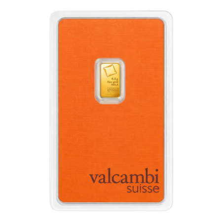 1/2 gram Gold Bar - Valcambi (Carded)