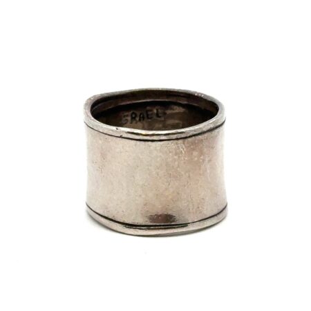 Silpada Size 6 925 Sterling Silver Hammered Wide Band Ring R0723 7.0g 14.7mm