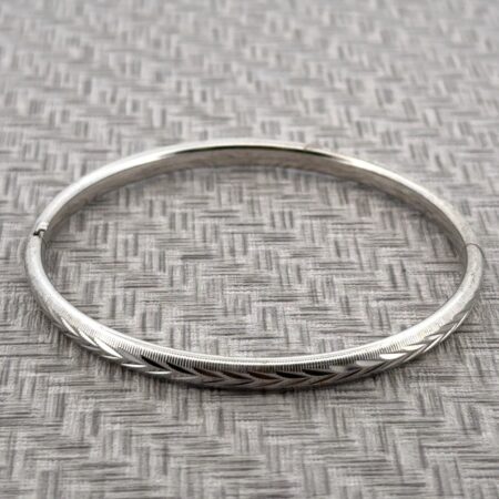 7” Marathon 925 Sterling Silver Hinged Bangle Bracelet 7.9g
