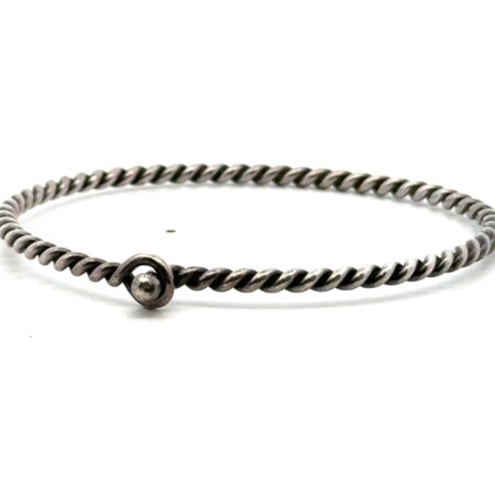 James Avery 6.5” Hooked Bangle Oxidized Sterling Silver Bangle Bracelet 9.3 Gram