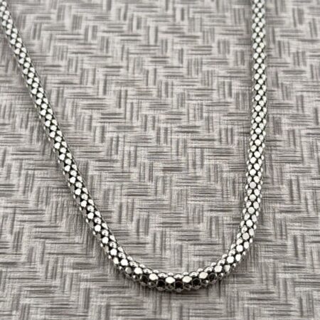 20” x 4mm Italy 925 Sterling Silver Popcorn Chain Necklace 14.8g