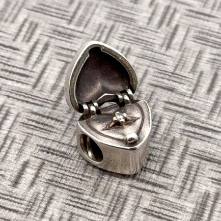 Pandora ALE Sterling Silver & 14k Gold Gift From The Heart Ring Box Charm 5.4g