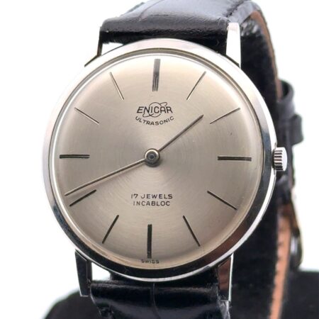 33mm Vintage Enicar Ultrasonic 17 Jewels Manual-Wind Stainless Steel Wristwatch