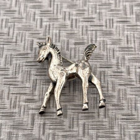 Vintage Beau 925 Sterling Silver Detailed Horse Brooch/Pin 7.6g