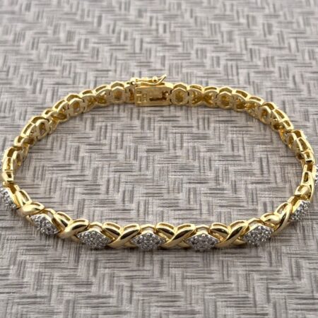 8” Ross Simons Gold Vermeil 925 Sterling Silver X Link Bracelet 20.6g