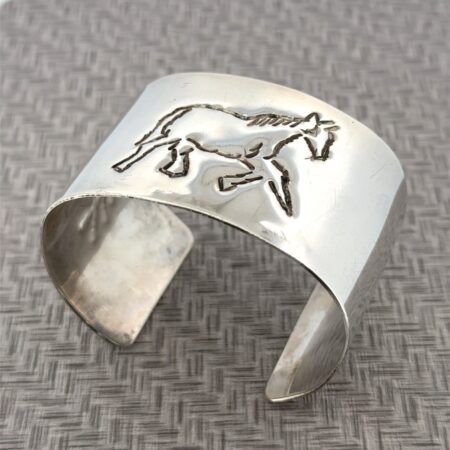 7” x 1.5” Wide Handmade 925 Sterling Silver Equestrian Cuff Bracelet 60.8g