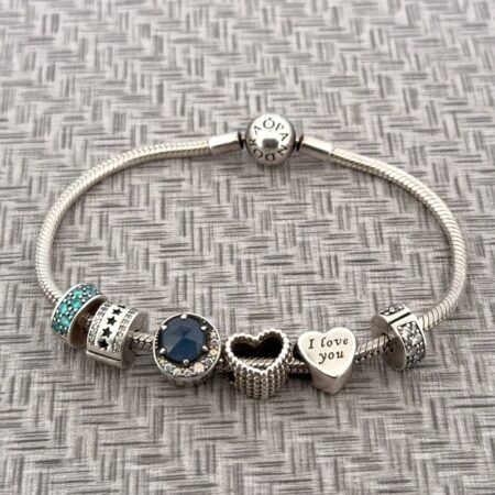 8” Pandora ALE S925 Sterling Silver 6-Charm Snake Bracelet 31.7g
