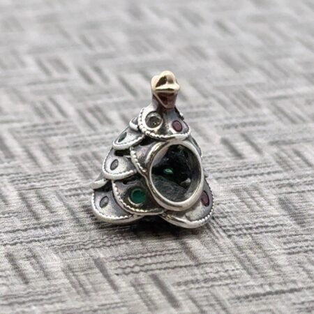 Pandora Retired 925 Sterling Silver & 14k Gold Star Multi Color Stones 2.5g